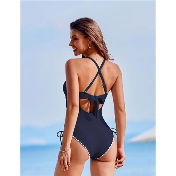 One Piece Ink Blue Swimsuit - Picture 2 of 6